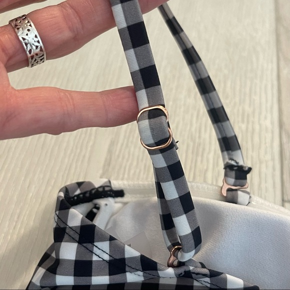 WALLFLOWER Black and White Gingham Bikini Swim Top Size S - Picture 5 of 9